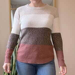 Pink Clover Color Block Sweater